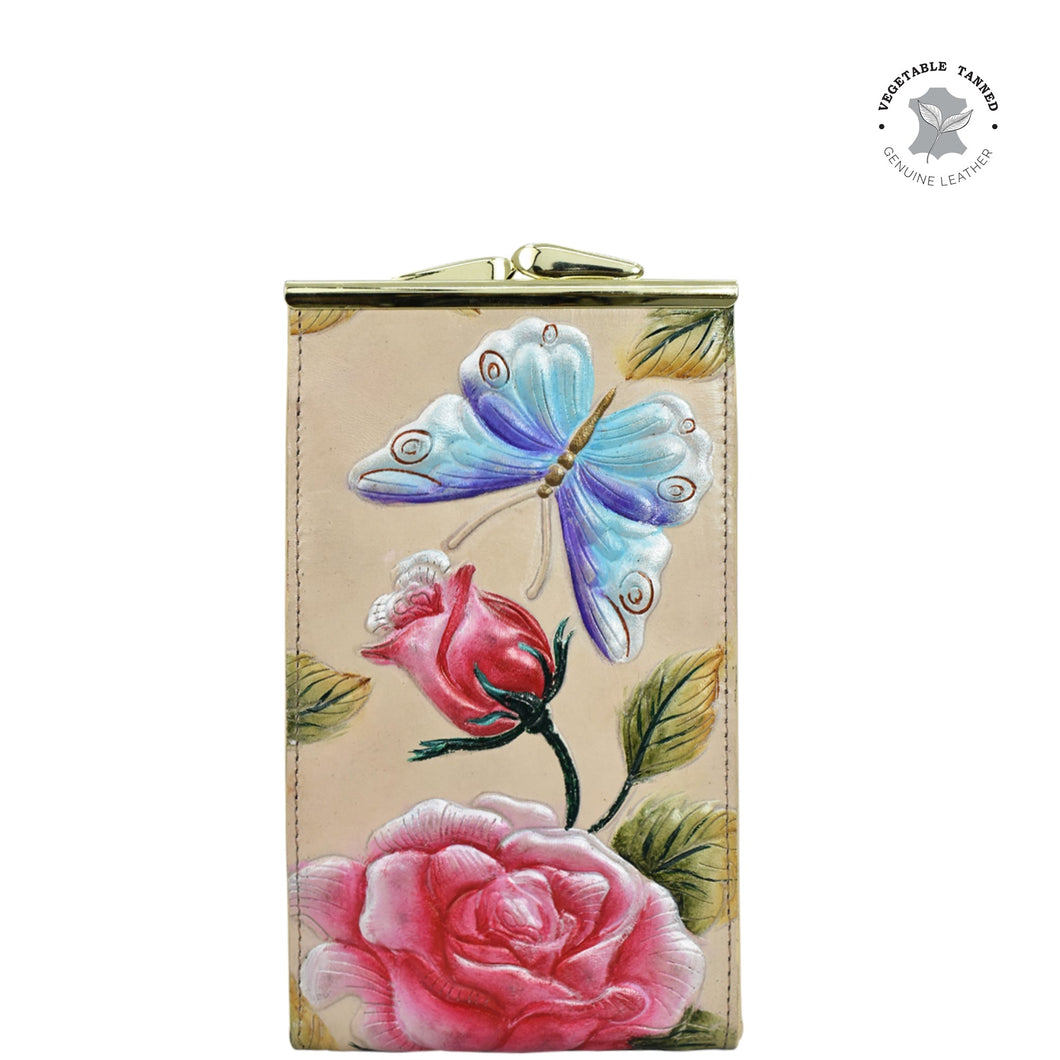 Tooled Rose-Almond Double Eyeglass Case - 1009
