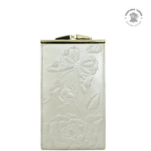 Load image into Gallery viewer, Tooled Rose-Peal White Double Eyeglass Case - 1009
