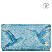 Tooled Bird Sky Accordion Flap Wallet - 1112