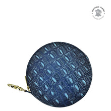 Load image into Gallery viewer, Croc Embossed Sapphire Round Coin Purse - 1175
