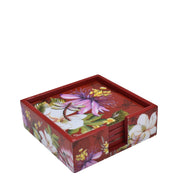 Crimson Garden - Set of 4 Wooden Printed Square Coasters - 25000