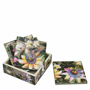 Set of 4 Wooden Printed Square Coasters - 25000