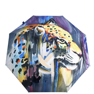 Abstract Leopard Auto Open/ Close Printed Umbrella - 3100