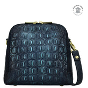 Croc Embossed Sapphire Zip Around Travel Organizer - 668