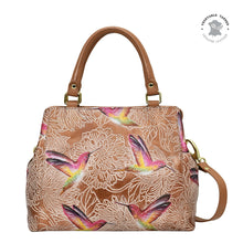 Load image into Gallery viewer, Tooled Birds Tan Multi Compartment Satchel - 690
