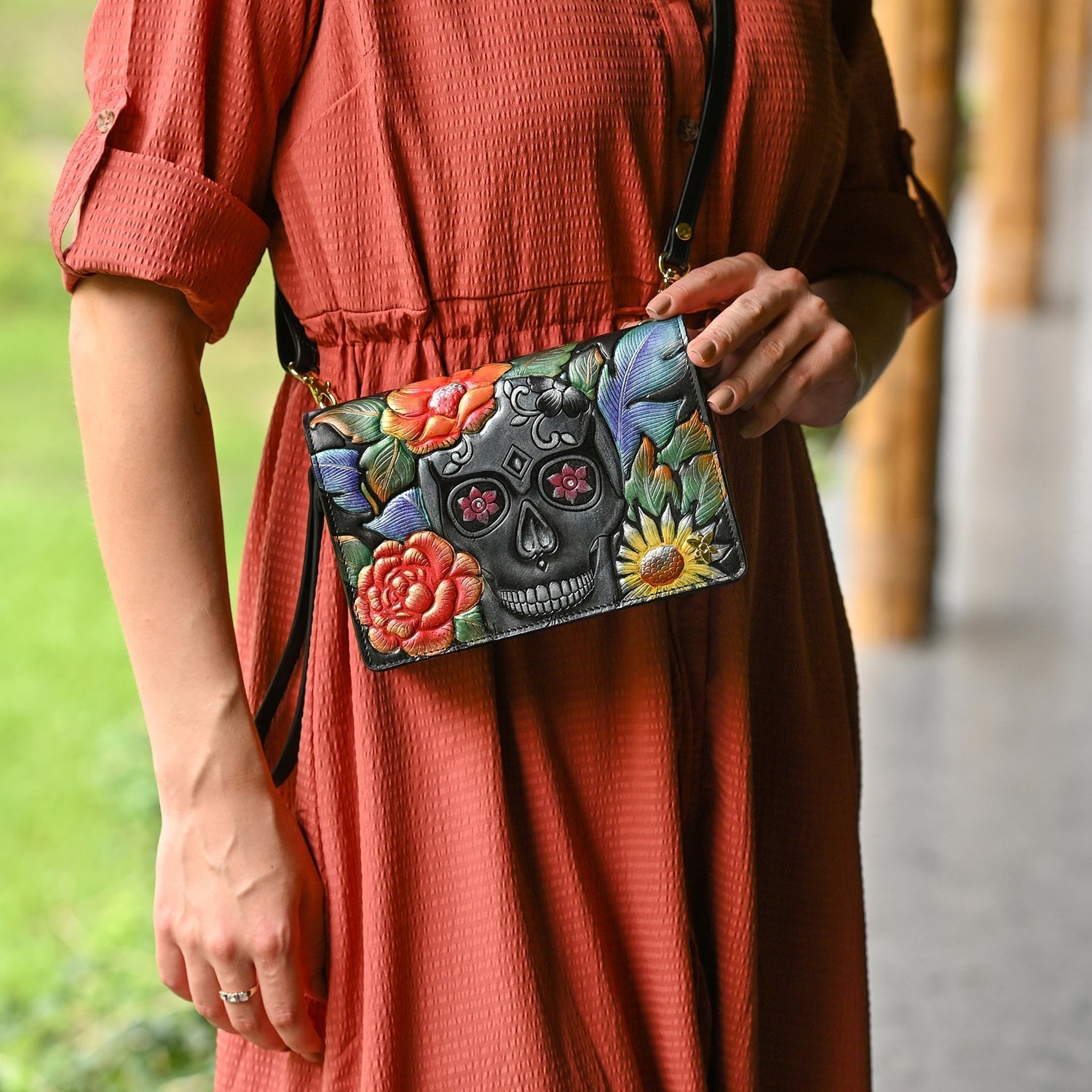 アクセサリー Yusuke0505 Leather Hand-Painted 4 in 1 Organizer Crossbody - 711 – Anuschka (CA)