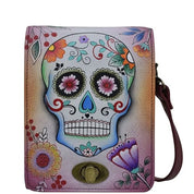 Sugar Skull Flap Convertible Crossbody Belt Bag - 8421