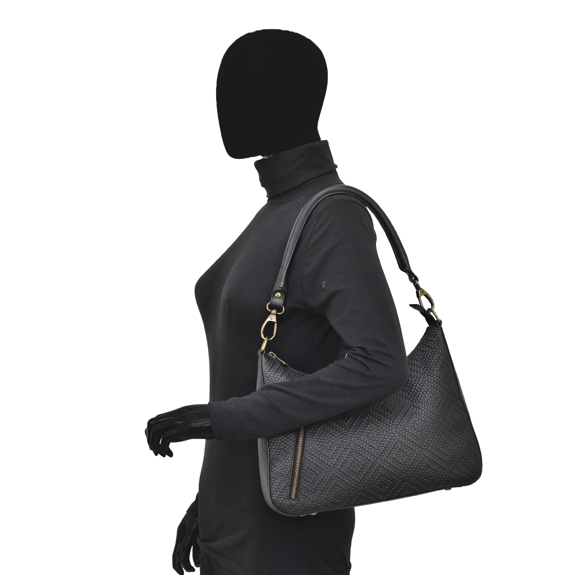 Heritage Leather Large Top Zip Hobo - 8487