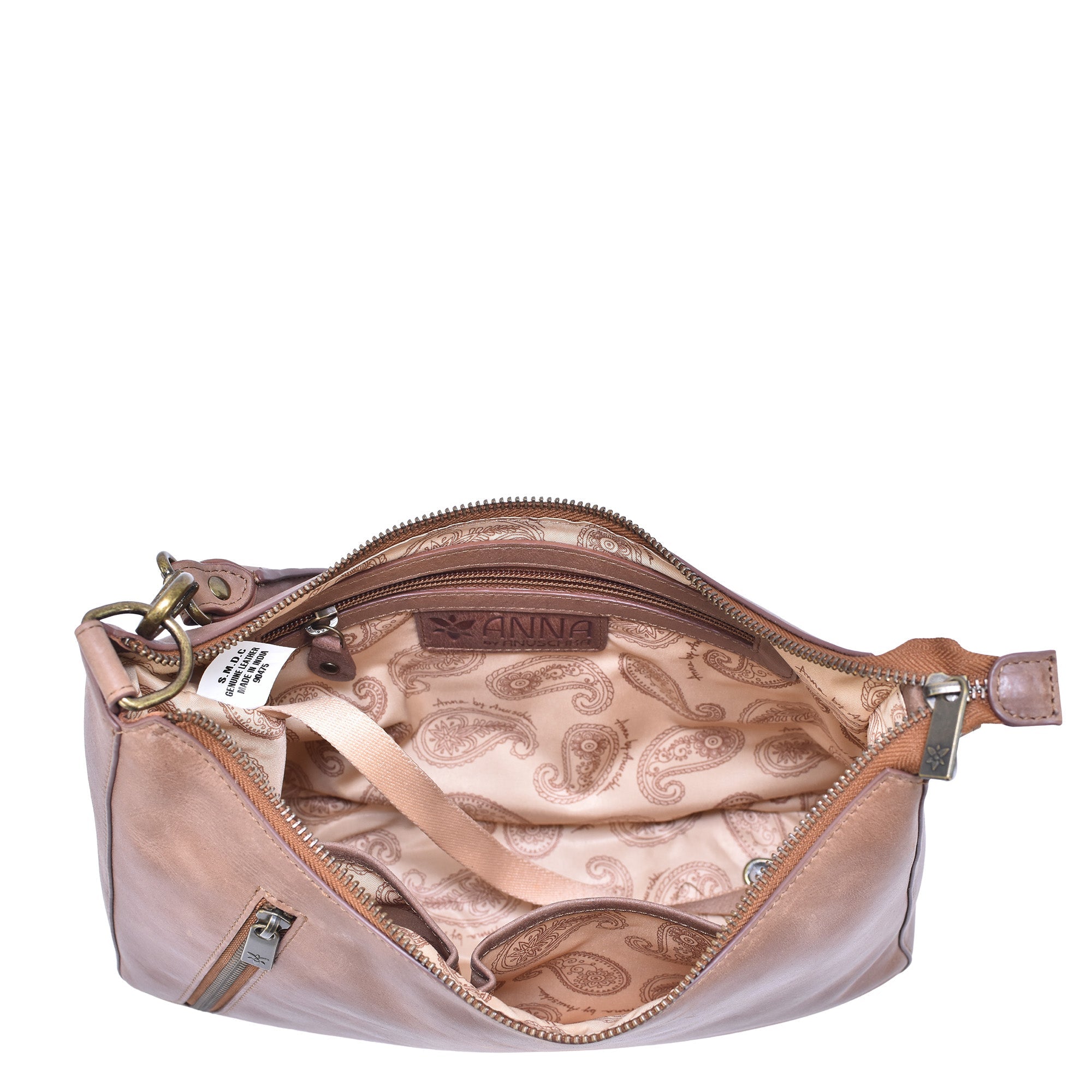 Heritage Leather Large Top Zip Hobo - 8487