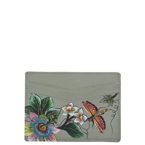 Anuschka style 1032, handpainted Credit Card Case. Floral Passion painting in Multi color. Four card slots.