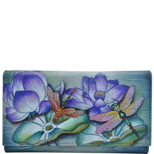 Load image into Gallery viewer, Anuschka Style 1043, handpainted Multipocket Clutch Wallet. Tranquil Pond painting
