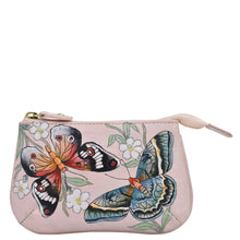 Load image into Gallery viewer, Anuschka Medium Zip Pouch with Butterfly Melody painting
