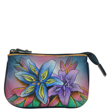 Load image into Gallery viewer, Luscious Lilies Denim Medium Zip Pouch - 1107
