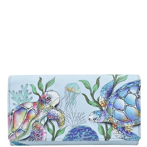 Anuschka Three Fold Wallet with Underwater Beauty painting