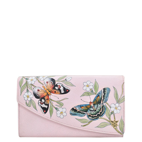 Anuschka Accordion Flap Wallet with Butterfly Melody painting