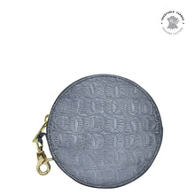Load image into Gallery viewer, Croco Embossed Silver/Grey Round Coin Purse - 1175
