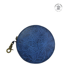 Load image into Gallery viewer, Tooled Butterfly Ocean Round Coin Purse - 1175
