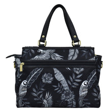 Load image into Gallery viewer, Fabric with Leather Trim Multi Compartment Satchel - 12014
