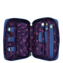 Load image into Gallery viewer, Fabric with Leather Trim Travel Jewelry Organizer - 13003
