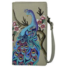 Load image into Gallery viewer, Peacock Bliss Taupe Phone Wallet Organizer Crossbody - 1895

