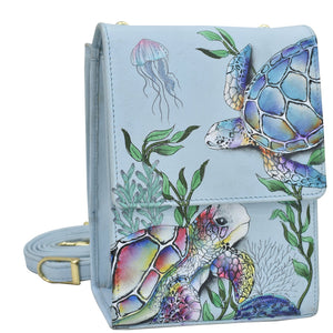 Anuschka Triple Compartment Crossbody Organizer with Underwater Beauty painting
