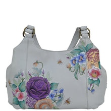 Load image into Gallery viewer, Floral Charm Triple Compartment Large Satchel - 652
