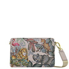 Load image into Gallery viewer, Anuschka Triple Compartment Crossbody with African Adventure painting
