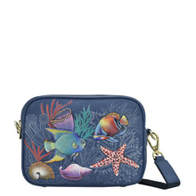 Load image into Gallery viewer, Anuschka Twin Top Messenger with Mystical Reef painting
