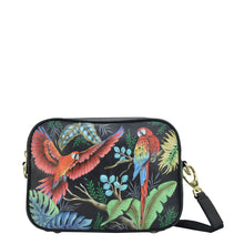 Load image into Gallery viewer, Anuschka Twin Top Messenger with Rainforest Beauties painting
