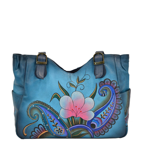 Denim Paisley Floral Shoulder Bag - 8065