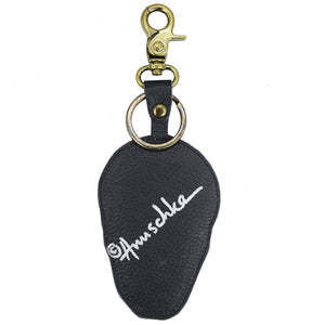 Painted Leather Bag Charm - K0018