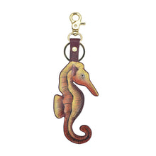 Load image into Gallery viewer, Anuschka style K0027, Handpainted Leather Bag Charm. Mystical Reef painting in Brown color.
