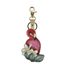 Load image into Gallery viewer, Anuschka Leather Bag Charm with African Adventure painting
